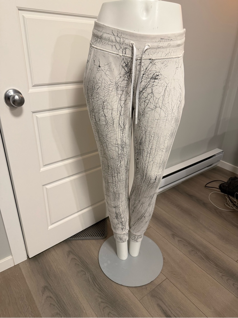 lululemon athletica White Jogger Leggings with Black Marble Print